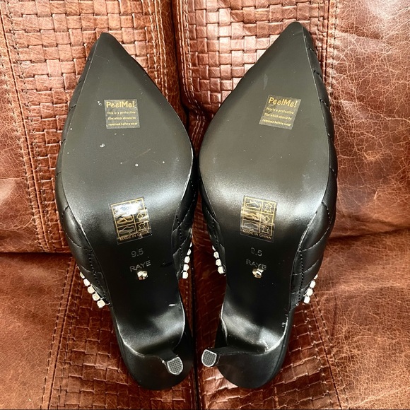 Raye Genuine Leather Rhinestone Embossed Heels - Picture 6 of 10